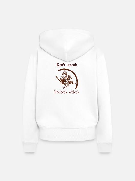 Lesezeit Drachenuhr - Frauen Premium Bio Zip Hoodie - Weiß