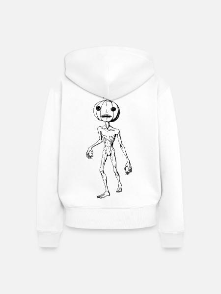 Kabocha-Albtraum – Schwarz - Frauen Premium Bio Zip Hoodie - Weiß