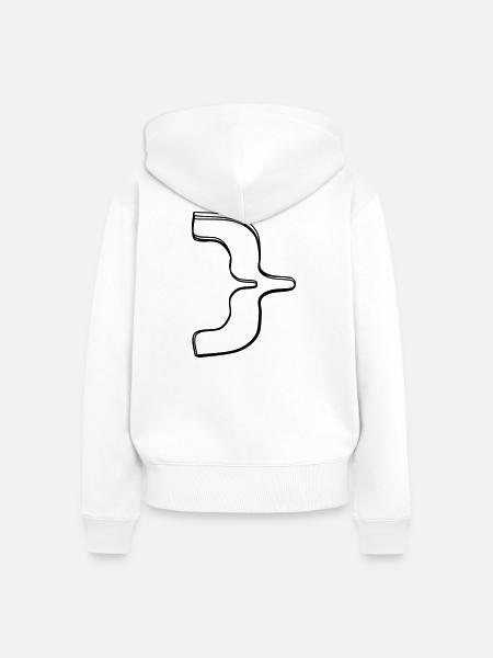 Geschweifte Klammer handgezeichnet - Frauen Premium Bio Zip Hoodie - Weiß