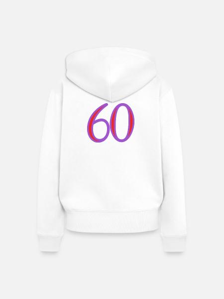 60. 60 JAHRE - Frauen Premium Bio Zip Hoodie - Weiß