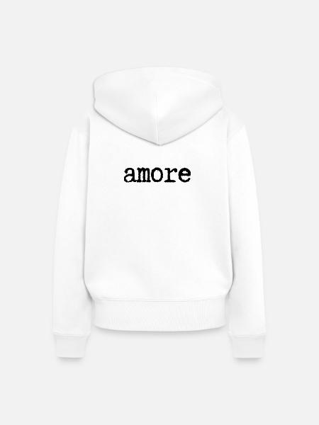 amore - Frauen Premium Bio Zip Hoodie - Weiß