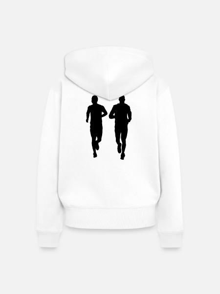laufendes Paar zwei Männer - Frauen Premium Bio Zip Hoodie - Weiß