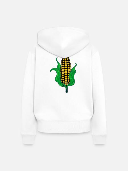 Maiskolben - Frauen Premium Bio Zip Hoodie - Weiß