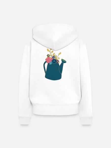 giesskanne blau - Frauen Premium Bio Zip Hoodie - Weiß