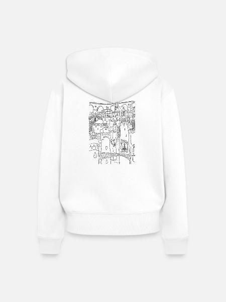 Görlitz Potpourri schwarz - Frauen Premium Bio Zip Hoodie - Weiß