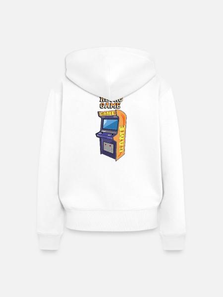 Retro-Spiel - Frauen Premium Bio Zip Hoodie - Weiß