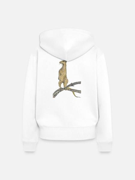 Fantasievögel auf Zweigen - Frauen Premium Bio Zip Hoodie - Weiß