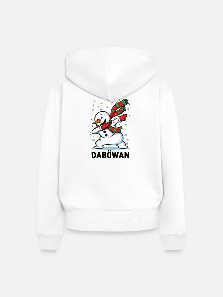 Dabbing Snowman - Frauen Premium Bio Zip Hoodie - Weiß