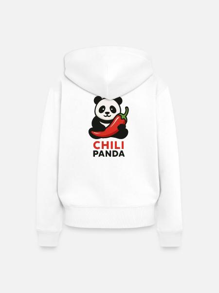 Chile-Panda-Illustration - Frauen Premium Bio Zip Hoodie - Weiß