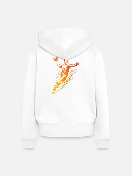 Modernes Handball Artwork für Männer - Frauen Premium Bio Zip Hoodie - Weiß