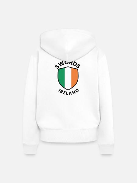 Irischer Schild mit Schwertern - Frauen Premium Bio Zip Hoodie - Weiß