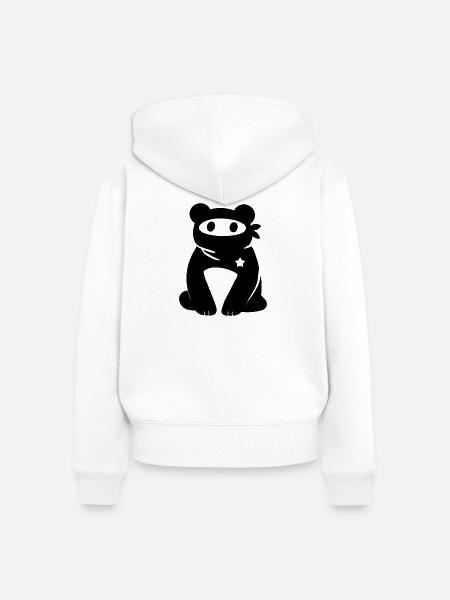 Vermummter Bär mit Stern – Antifaschismus Antifa - Frauen Premium Bio Zip Hoodie - Weiß