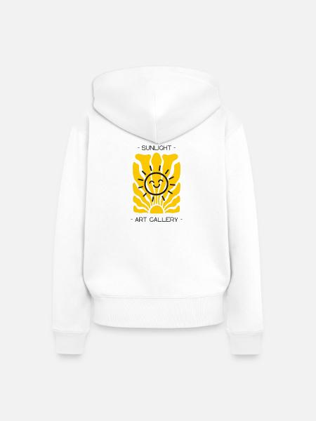 SunLight - Frauen Premium Bio Zip Hoodie - Weiß