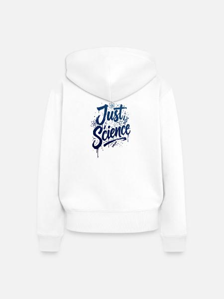 Just Science Blue Splash - Frauen Premium Bio Zip Hoodie - Weiß