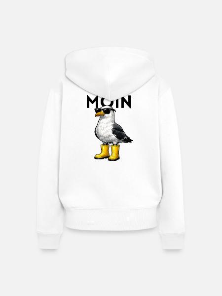 Moin Moewe - Frauen Premium Bio Zip Hoodie - Weiß
