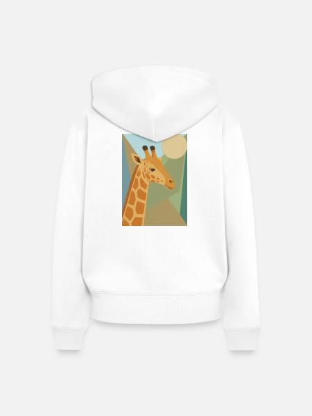 Geometrische Giraffe Safari Kunst - Frauen Premium Bio Zip Hoodie - Weiß