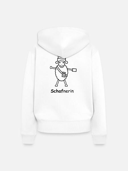 TIB_Schaf-nerin - Frauen Premium Bio Zip Hoodie - Weiß