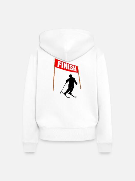 Ski-Ziellinie - Frauen Premium Bio Zip Hoodie - Weiß