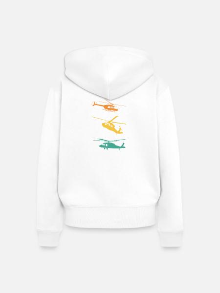 Hubschrauber Retro Pilot - Frauen Premium Bio Zip Hoodie - Weiß