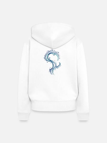 Azure Wave Fragezeichen-Illustration - Frauen Premium Bio Zip Hoodie - Weiß