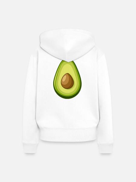 Avocado - Frauen Premium Bio Zip Hoodie - Weiß