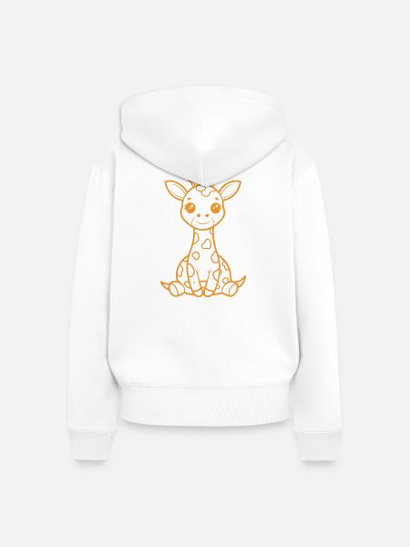 Baby-Giraffen - Frauen Premium Bio Zip Hoodie - Weiß