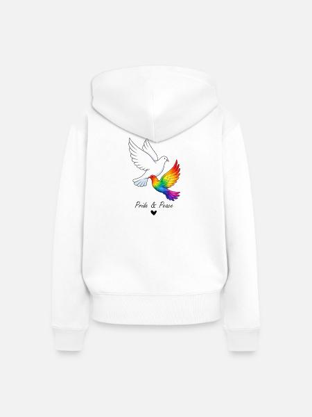 Frieden und Stolz - Frauen Premium Bio Zip Hoodie - Weiß