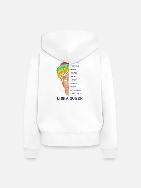 Sternzeichen Waage - Frauen Premium Bio Zip Hoodie - Weiß