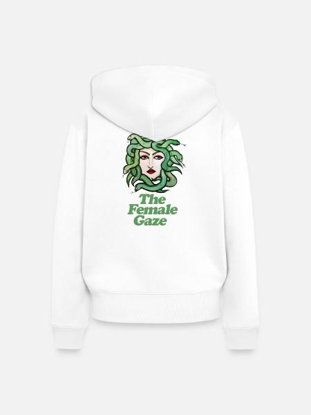Der weibliche Blick - Frauen Premium Bio Zip Hoodie - Weiß