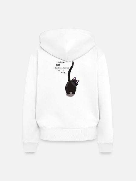 Introvertiert Katzen Motiv - Frauen Premium Bio Zip Hoodie - Weiß