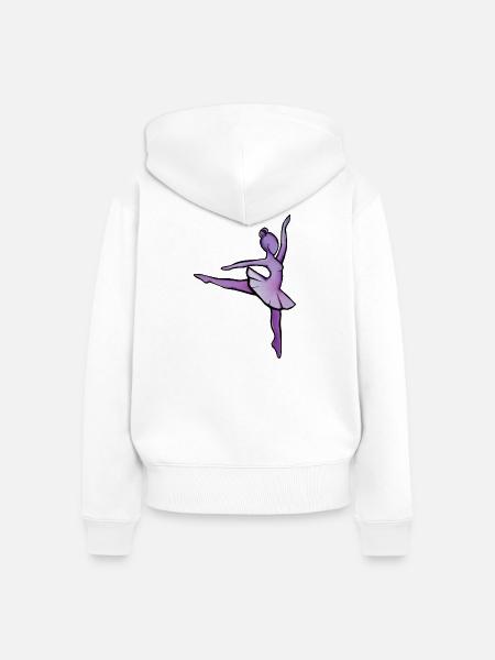 Purple Ballet Silhouette - Frauen Premium Bio Zip Hoodie - Weiß