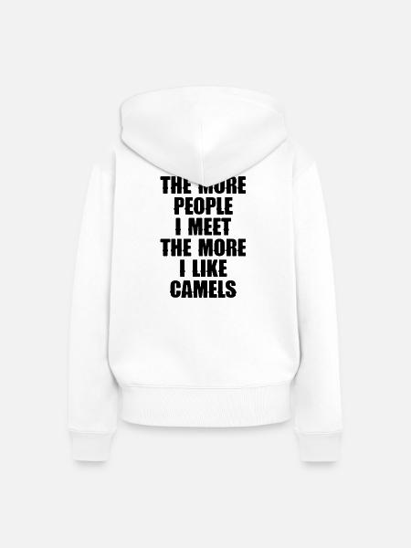 Kamel Humor Spruch - Frauen Premium Bio Zip Hoodie - Weiß
