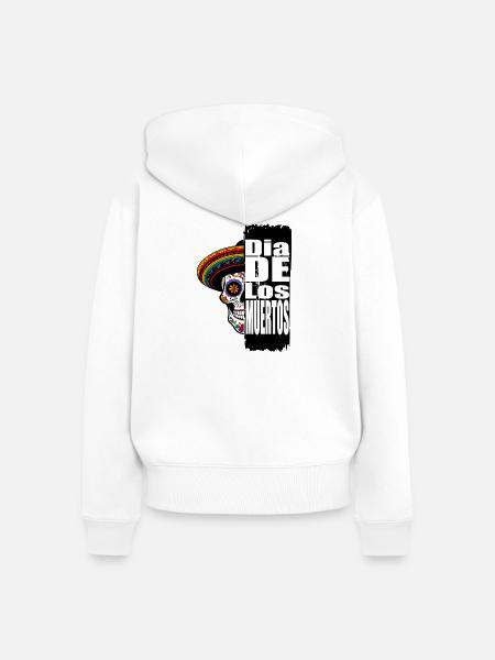 Dia de los Muertos - Frauen Premium Bio Zip Hoodie - Weiß