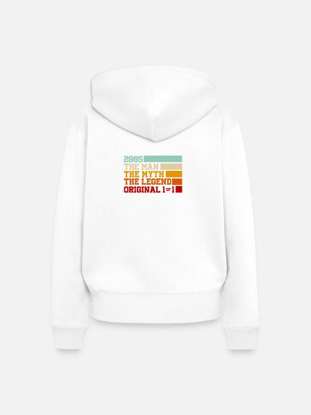 2005 Legend Mythical Man Original - Frauen Premium Bio Zip Hoodie - Weiß