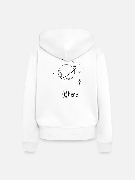 Universum - Frauen Premium Bio Zip Hoodie - Weiß