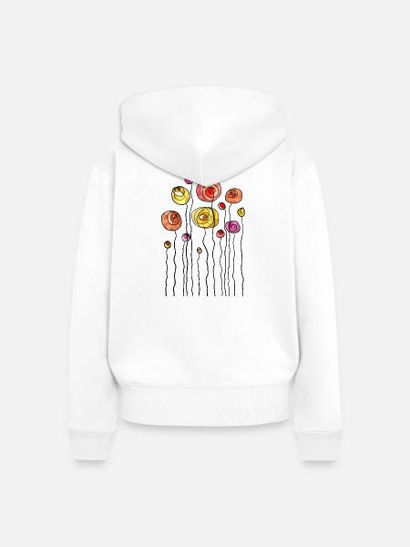 Abstraktes Frühlingsblumen-Thema - Frauen Premium Bio Zip Hoodie - Weiß