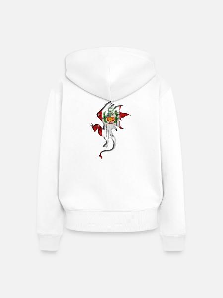 Flagge von Peru - Peru - Drachensilhouette - Frauen Premium Bio Zip Hoodie - Weiß