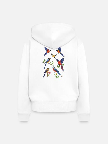 Eisvögel - Frauen Premium Bio Zip Hoodie - Weiß