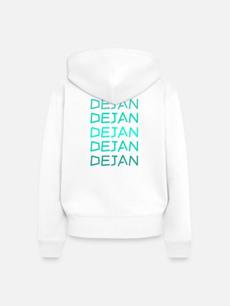 Junge Dejan - Frauen Premium Bio Zip Hoodie - Weiß