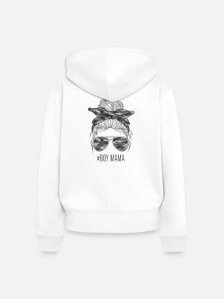 Jungs Mama - Frauen Premium Bio Zip Hoodie - Weiß