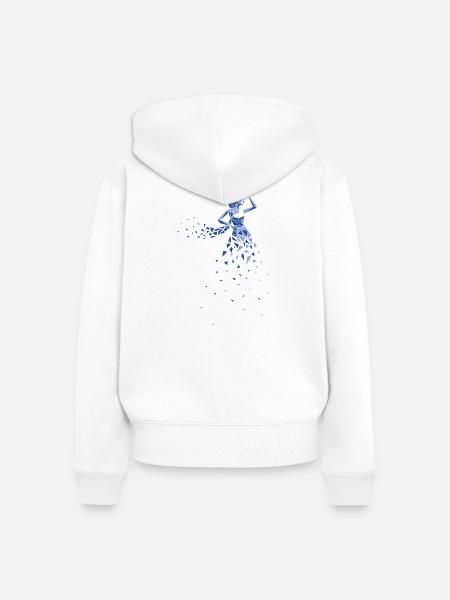ORIGAMI SERBOWKA - Frauen Premium Bio Zip Hoodie - Weiß