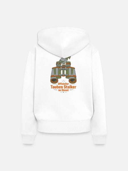 Vogelbeobachter - Frauen Premium Bio Zip Hoodie - Weiß