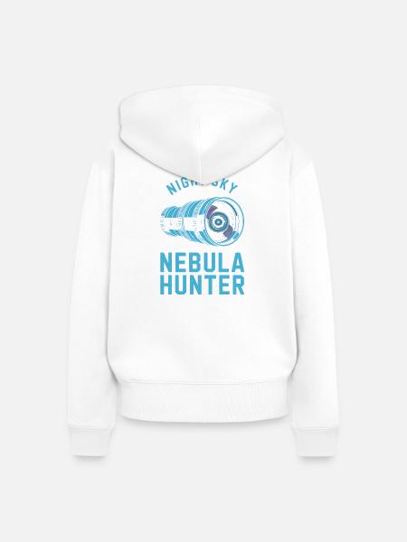 Nebula Hunter Night Sky Teleskop - Frauen Premium Bio Zip Hoodie - Weiß