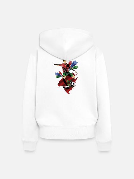 Marruecos – Marokko – Flaggen - Frauen Premium Bio Zip Hoodie - Weiß