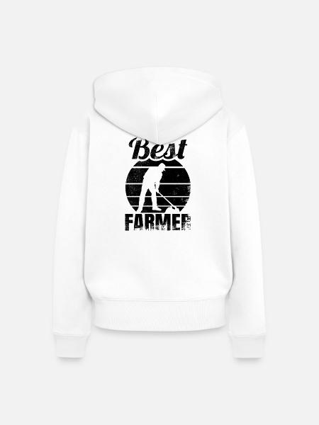 Best Farmer - Frauen Premium Bio Zip Hoodie - Weiß