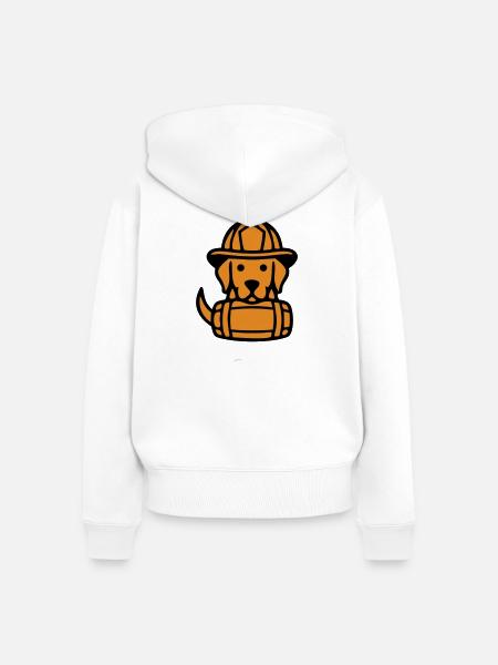 Feuerwehrhund Retter Grafik - Frauen Premium Bio Zip Hoodie - Weiß