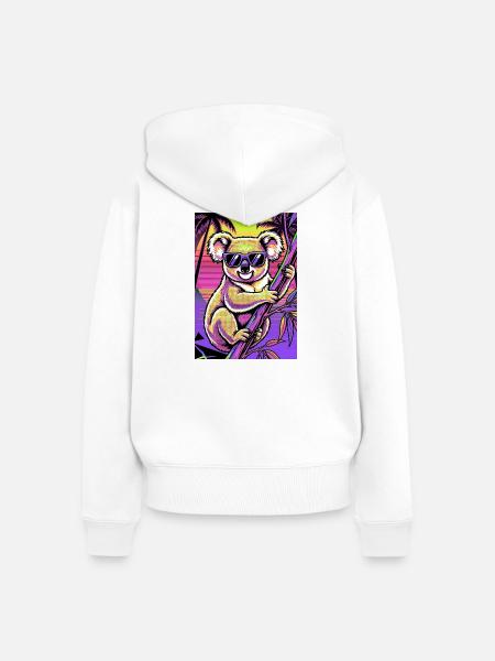 Koala - Frauen Premium Bio Zip Hoodie - Weiß