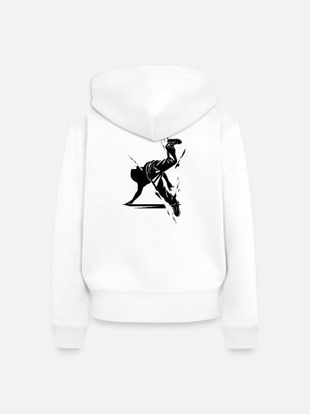 Breakdancer Zeichnung - Frauen Premium Bio Zip Hoodie - Weiß