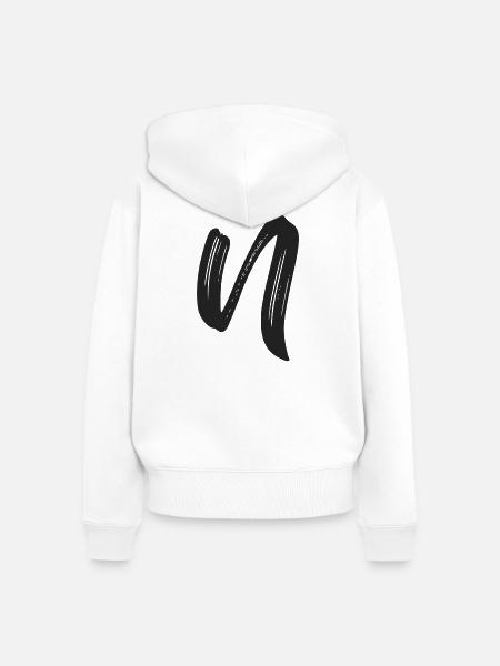 N - Frauen Premium Bio Zip Hoodie - Weiß