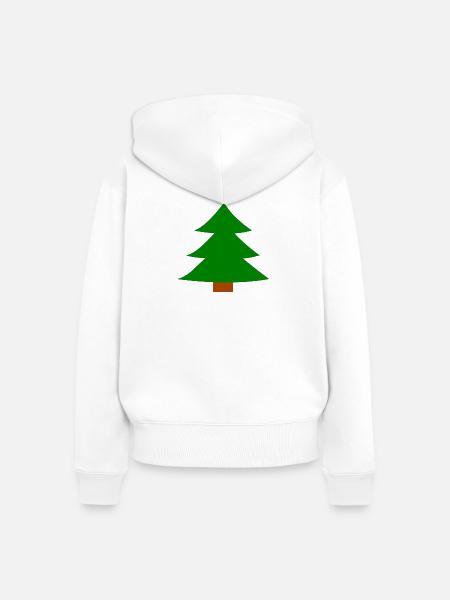 Weihnachtsbaum Silhouette - Frauen Premium Bio Zip Hoodie - Weiß